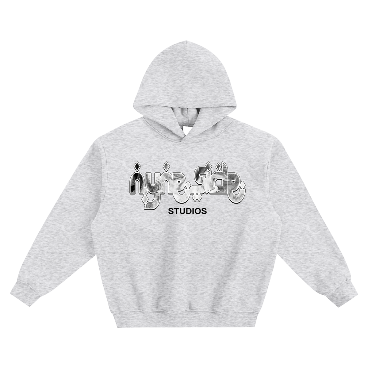 Grey Fleeced Boxy Hoodie – Y2K Streetwear | Nyneside Studios