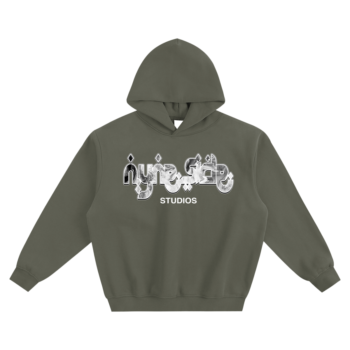 Ice Archive Hoodie – Khaki Y2K Streetwear | Nyneside Studios